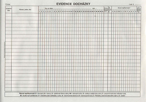 Evidence docházky - A4, 10 listů /ET407/