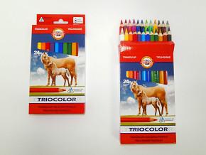 Pastelky trojhranné Triocolor - 24 odstínů, 9mm