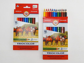 Pastelky trojhranné Triocolor - 12 odstínů, 9mm