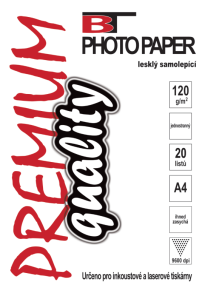 BT fotopapír samolepící LESKLÝ A4 - 120g (20listů)